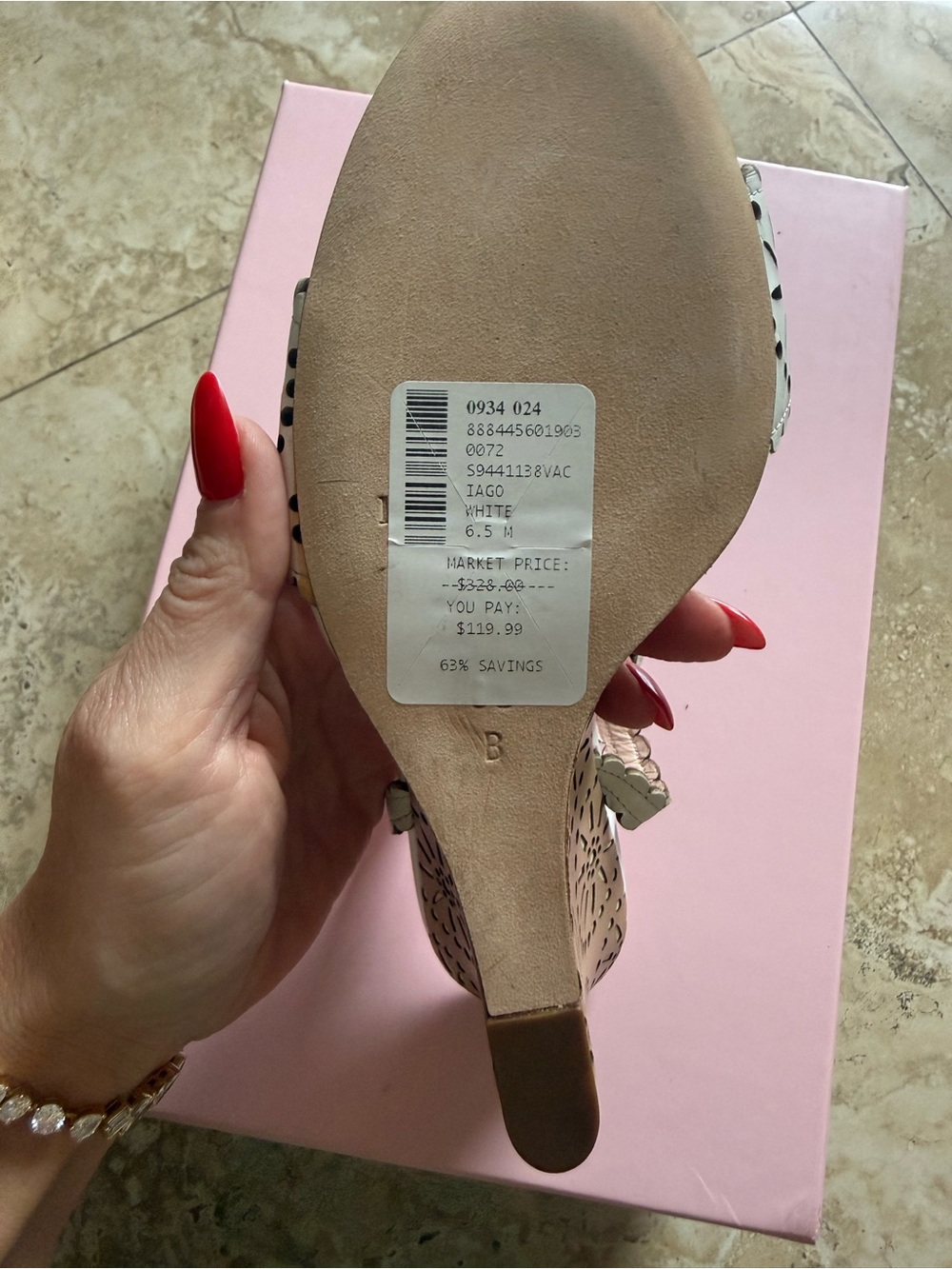 Kate Spade Iago Laser-Cut Wedge Sandals - Picture 7 of 7